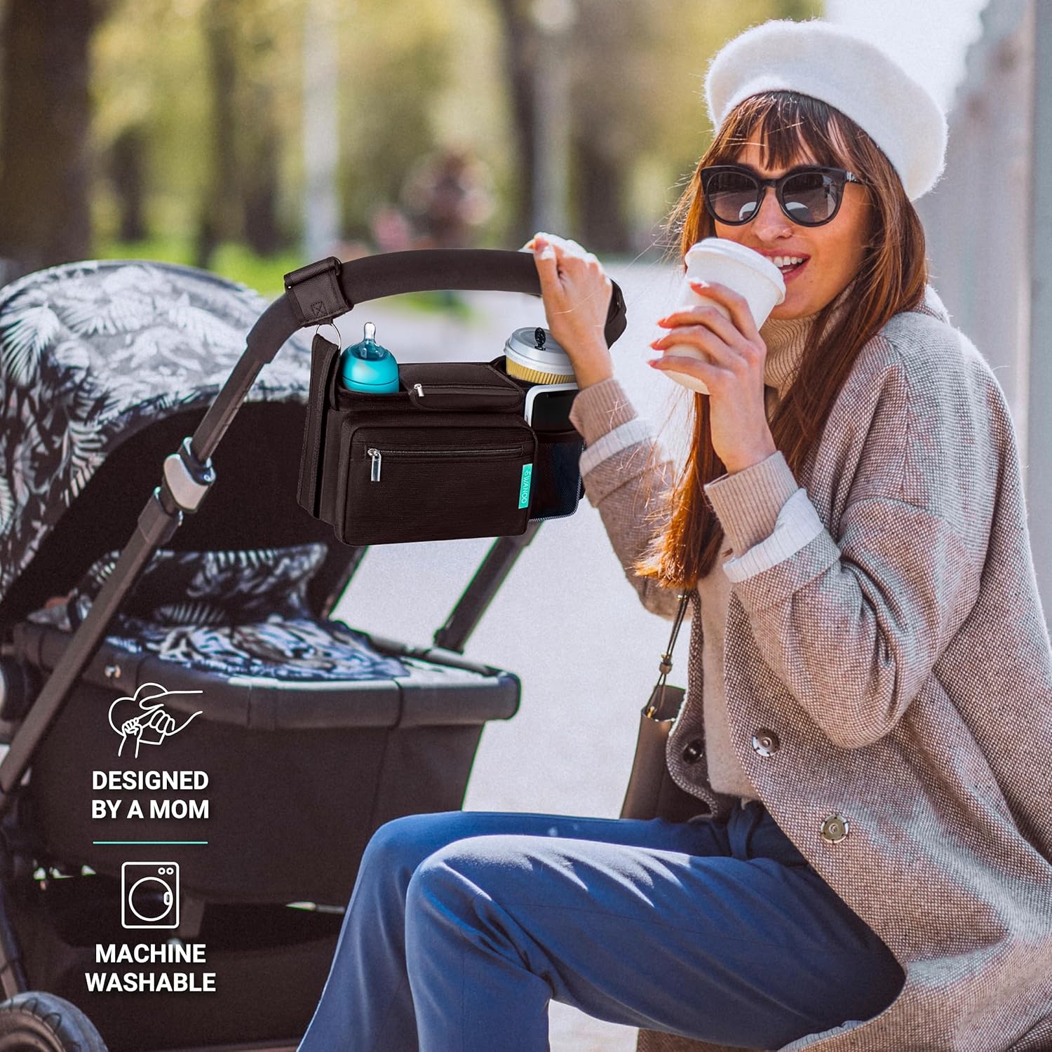Stroller Caddy Stroller Organizer With Cup Holder