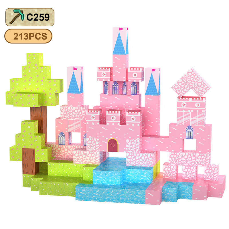 TIETIA Pink Princess Castle Magnetic Blocks: Where Fairy Tales Meet STEM Creativity